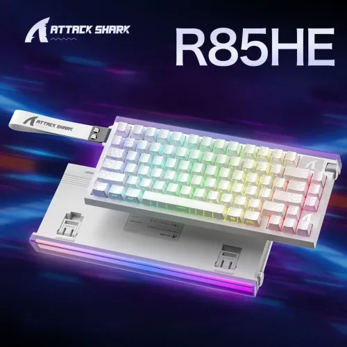 ATTACK SHARK R85HE com cabo coiled incluso