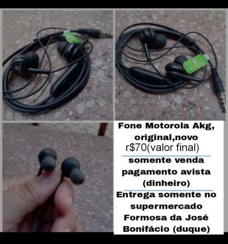 Fone Motorola akg original novo r$70(valor final)