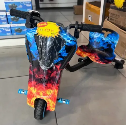 Triciclo Drift Elétrico Infantil 3 Rodas 150w Bluetooth Led Caixa Som