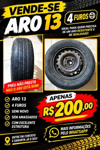 Aro 13 roda de ferro 