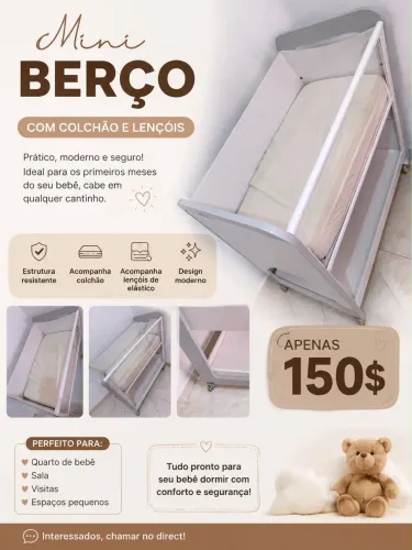 Mini berço com colchão 