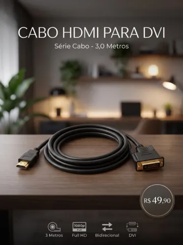 Cabo HDMI x DVIM 3m