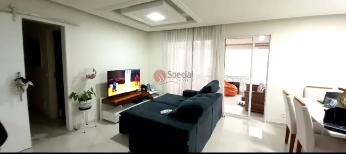 Apartamento com varanda gourmet, 3 quartos, suítes , 2 vagas fixas e depósito.