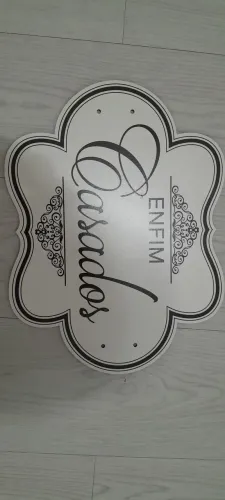 Placas decorativas e topo de bolo para casamento