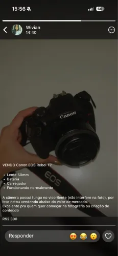 Câmera cânon profissional 