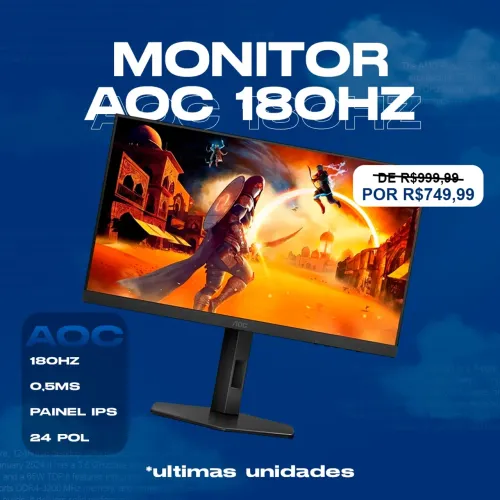 Monitor AOC 24? 180Hz painel IPS