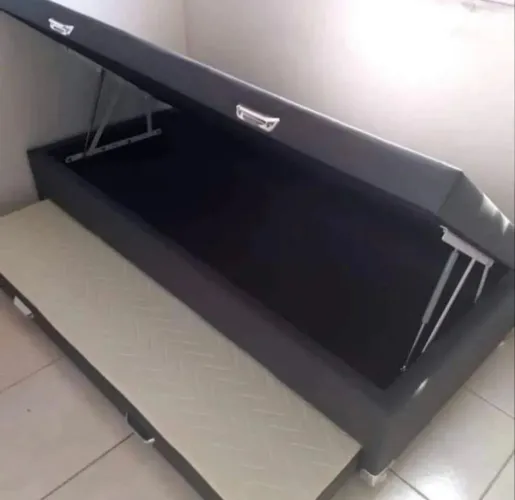 Base para cama solteiro com baú e auxiliar