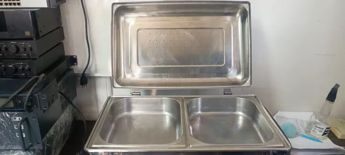 Réchaud inox com duas cubas