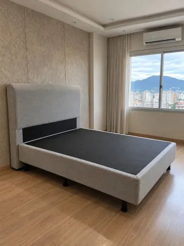Cama box base casal em LINHO com cabeceira.Entrego