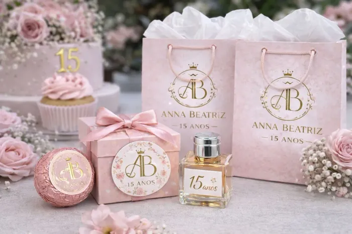 Serviços de Design, identidade visual e artes para personalizados para debutante e 15 anos