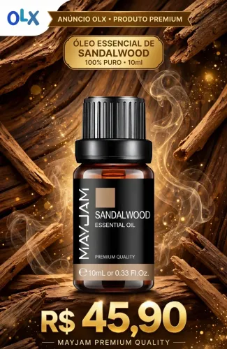 Óleo Essencial Sandalwood Sândalo MAYJAM 10ml - Nobre 100% Puro