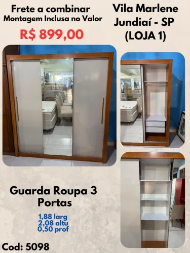 Guarda Roupa 3 Portas 