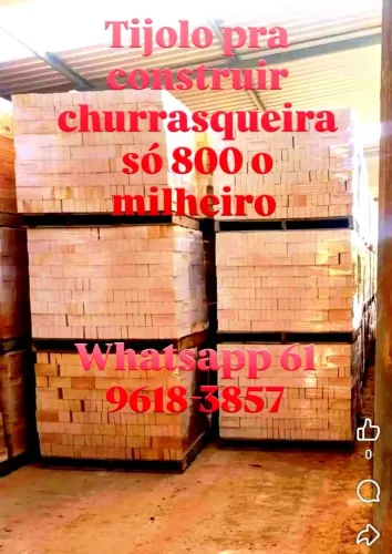 Promoção de tijolos maciços pra fazer churrasqueira