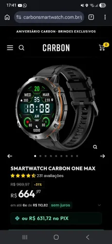 Smartwatch carbon one max