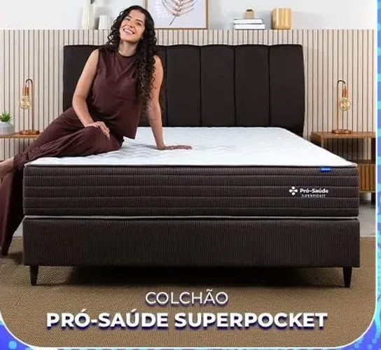 colchão superpocket Ortobom + base medida 186x198