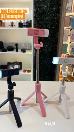 Tripé com Ring Light Integrado - Praticidade e Estilo!