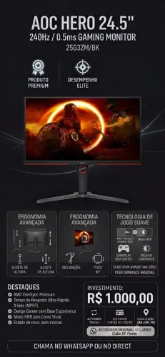 Monitor Aoc 24.5 240hz