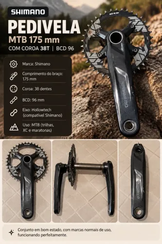 PEDIVELA SHIMANO MTB 175MM + COROA 38T