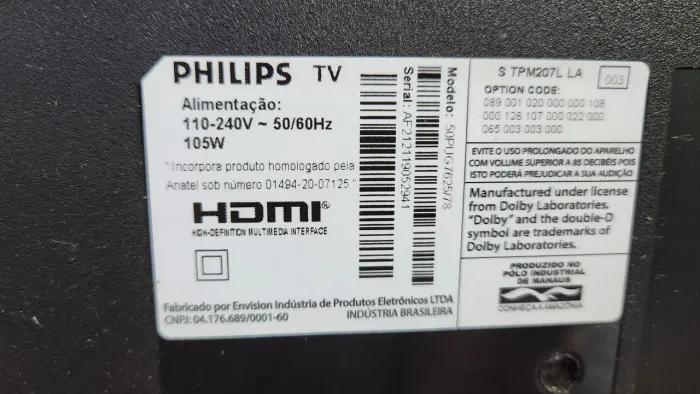 Tv Philips 50 pug com defeito,para reposição de pecas