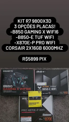 Kit Upgrade 9800x3d + X870E-P Msi + 32gb Corsair Vengeance RGB