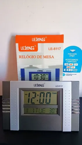 Relógio digital de parede e mesa com calendário e termômetro / SUPER PROMOÇÃO