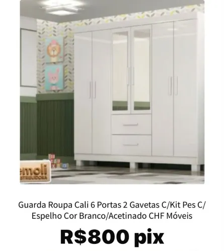 Guarda roupa casal com espelho