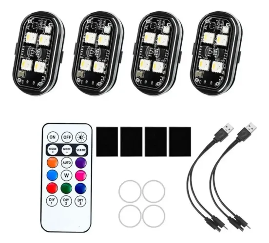 Luz LED de controle remoto para carros e m