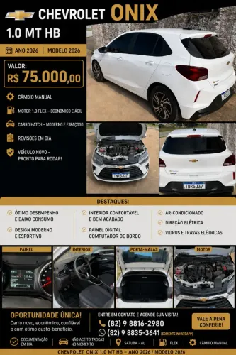 Chevrolet Onix Hatch 1.0 12V Flex Mec. 4P 2026
