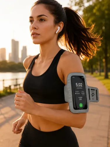 Porta Celular de Braço para Corrida, Academia e Caminhada Ajustável