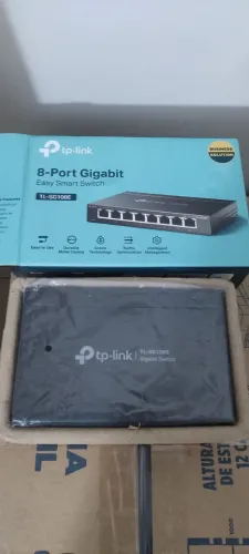 Switch Gerenciável 8 Portas TP-link TL-SG108E usado na caixa NF