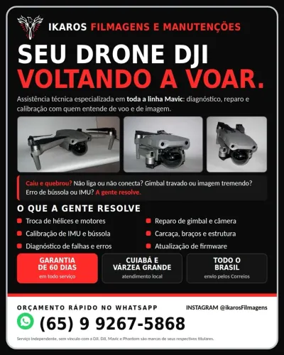 Manutenção de Drone DJI: Mavic Air, Mavic Mini e Phantom 