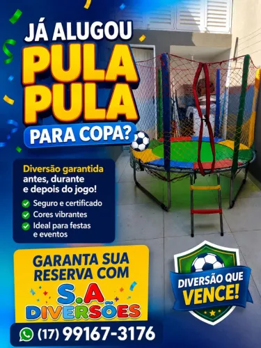 Pula Pula 1 Dia de locação a partir