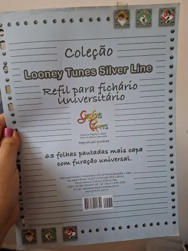 Refil de fichario looney tunes anos 2000
