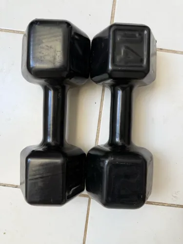 Par Halter 14 Kg Emborrachado Sextavado Peso Total 28kg Preto