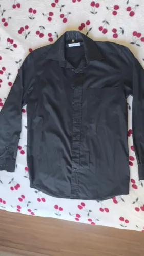 Camisa Social Angelo Litrico Preta Tamanho 1 - 36/37