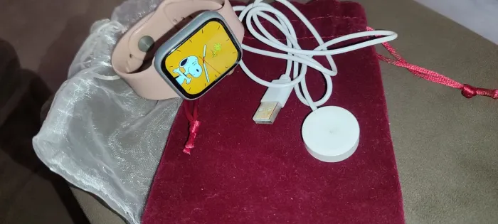 Smartwatch Feminino Rosa - Tela Snoopy + Carregador Magnético
