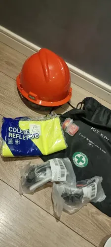 KIT EPI - Capacete Segurança MSA, Colete Refletivo, Oculos