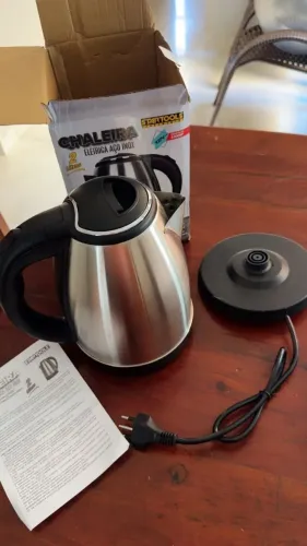 Chaleira Elétrica Inox 110v (Água Quente em Minutos para Café e Chá)