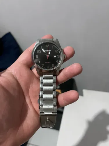 Relógio Orient pulseira aço mostrador preto