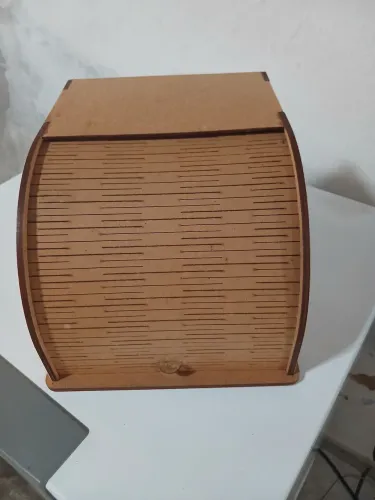 Porta Pão em MDF Cru com Tampa Retrátil Articulada