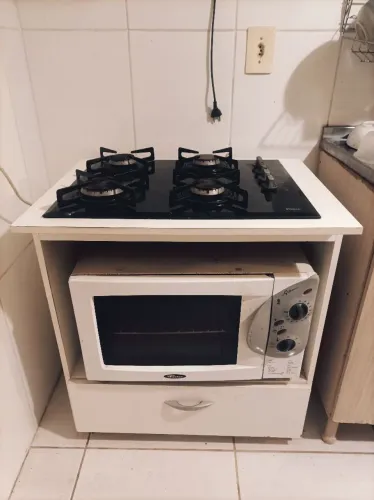 Fogão Cooktop 4 bocas + móvel de cozinha