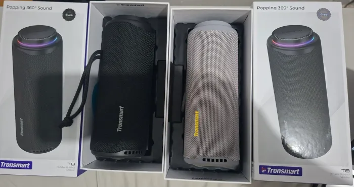 Kit 2 Caixas Bluetooth Tronsmart T8 Preta E Cinza - 1 Mês de Uso