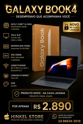 SAMSUNG GALAXY BOOK 4 NOVO LACRADO