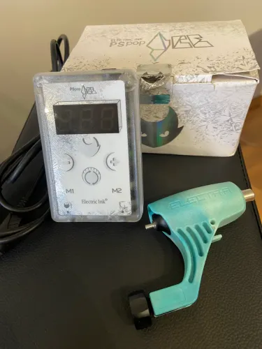 Kit tatuagem Fonte Ps Mini Ice + Electra Pop + cabo - Electric Ink 