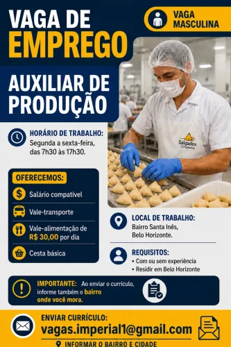 Auxiliar de produção (somente homens )