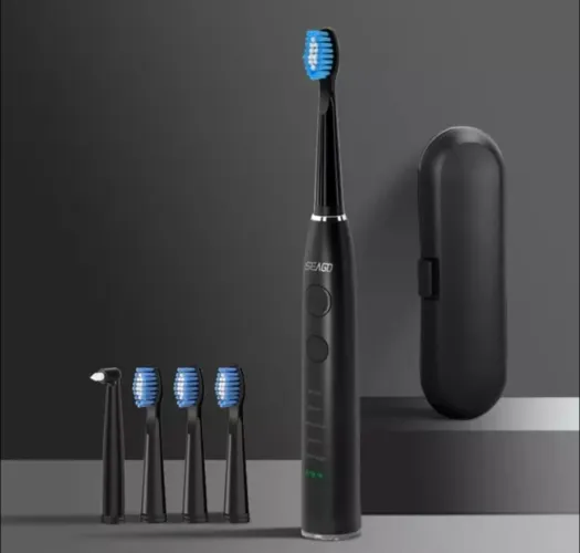 Escova de Dentes Elétrica Seago Preta ou Branca Sg-575 Recarregável Adulto