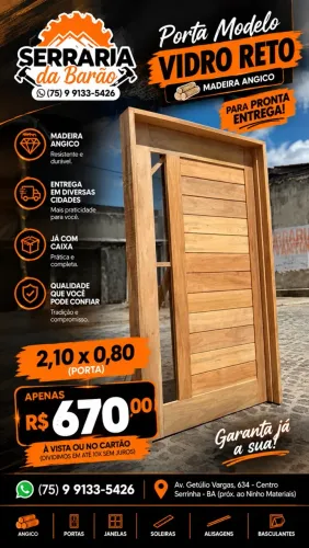 Porta de Madeira Angico Pronta Entrega a partir de R$ 670