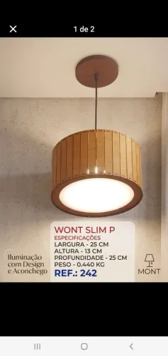 Lustre pendente em MDF