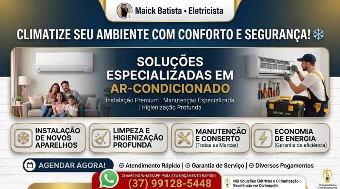 Instalação e manutenção de ar-condicionado - Divinópolis