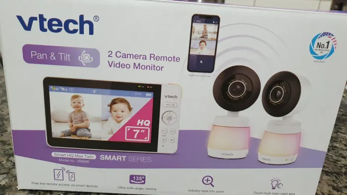 Babá Eletrônica VTech RM7766-2HD com 2 Câmeras Tela 7" Nova